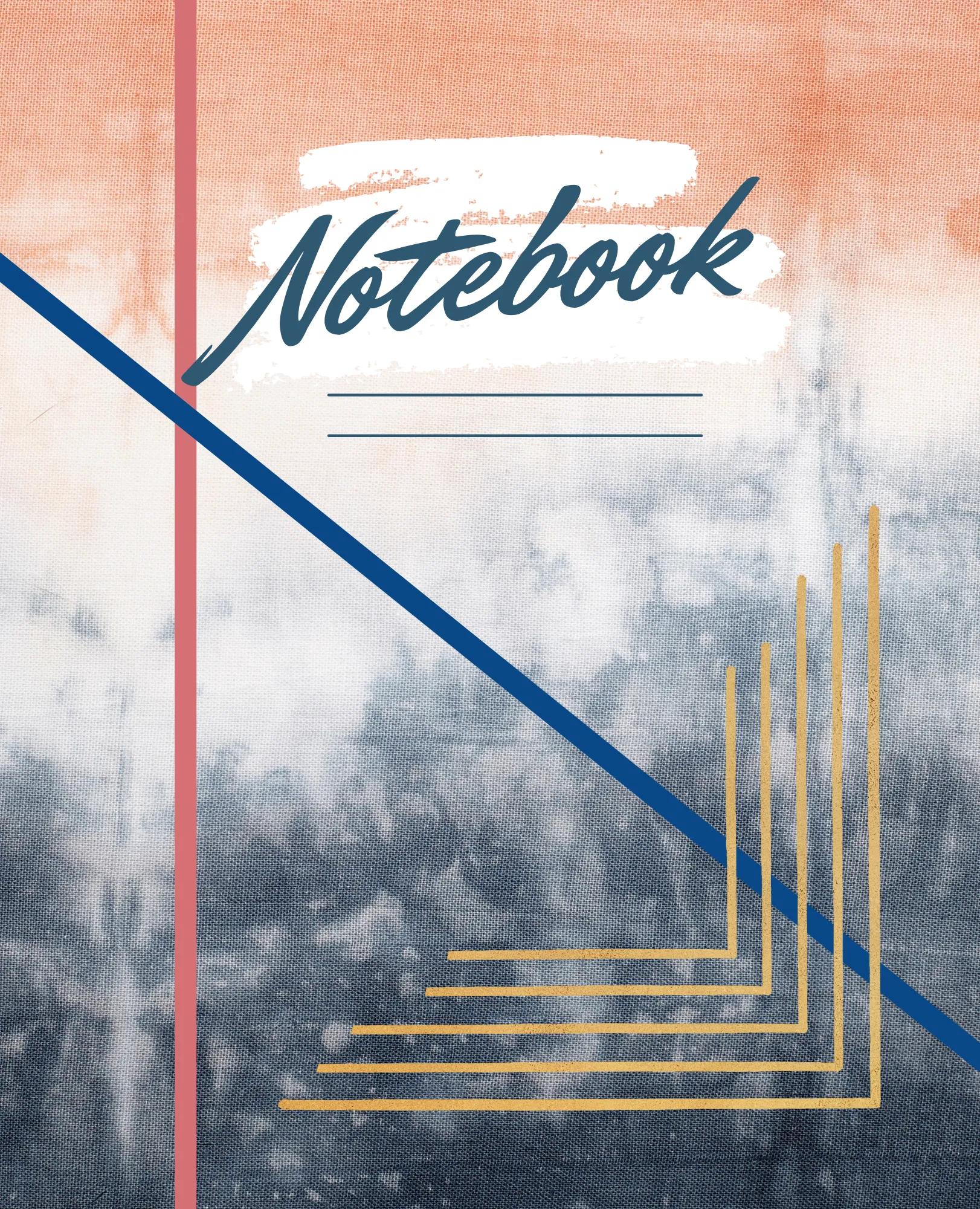 Beige and Black Tie-Dyed Notebook cover