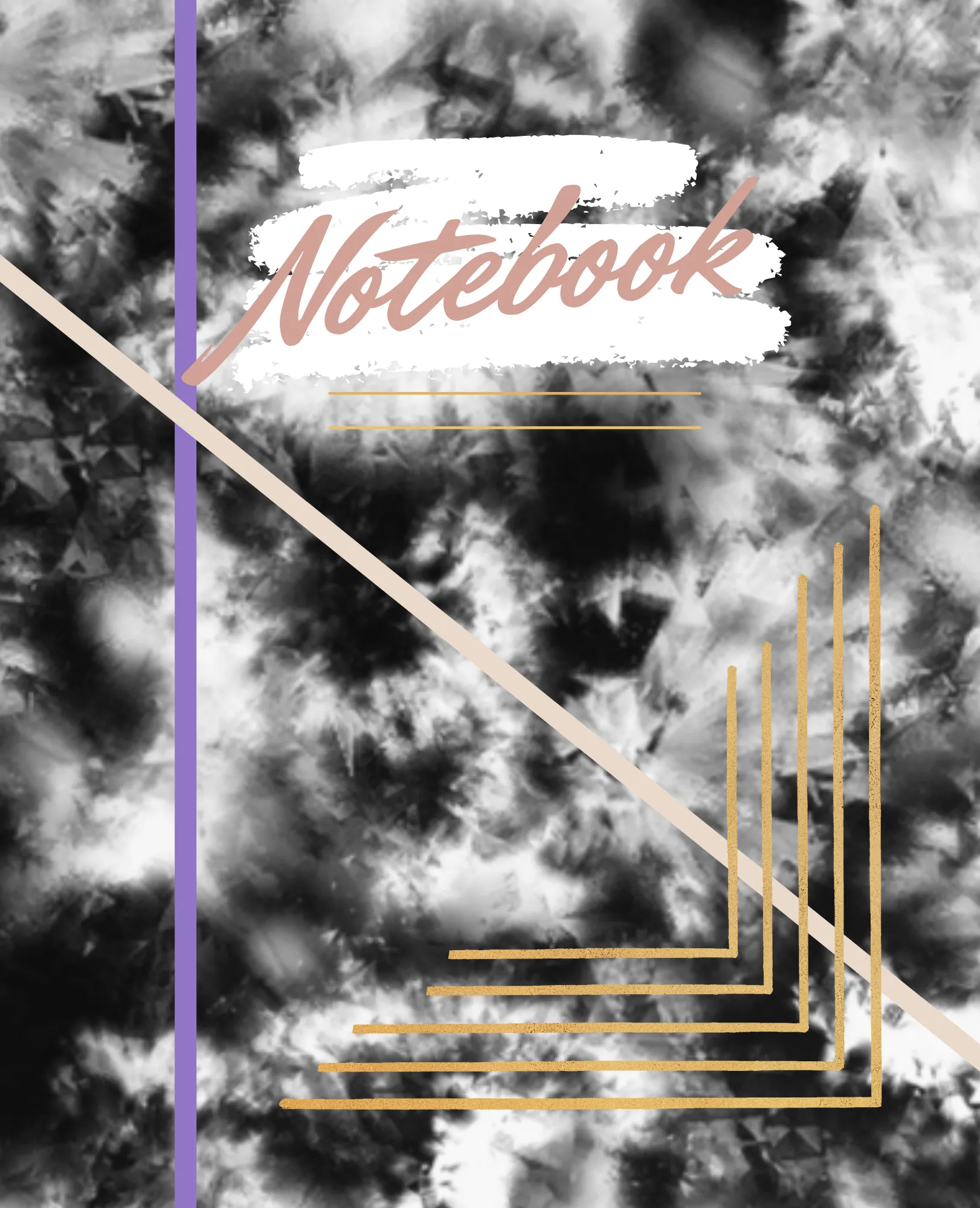 Black and White Tie-Dyed Notebook cover