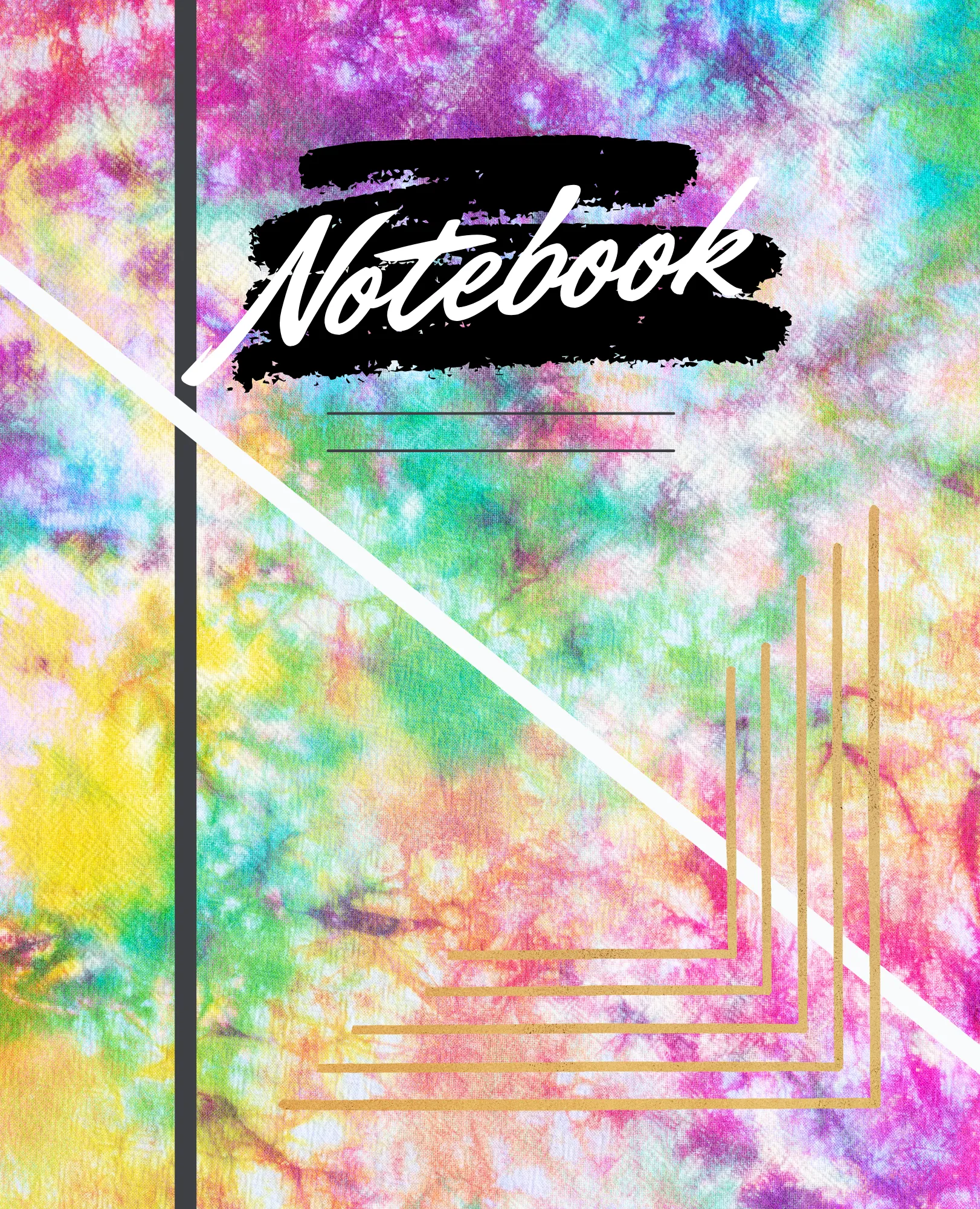 Rainbow Tie-Dyed Notebook cover