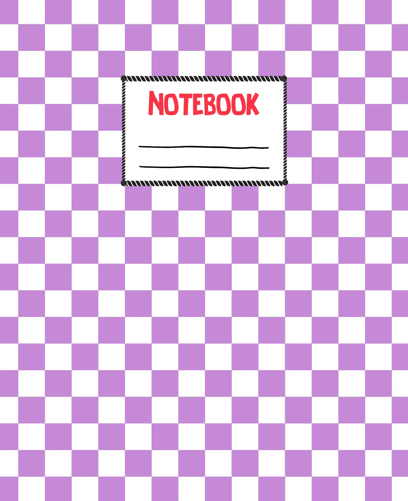 Lavender and White Checkerboard Notebook cover