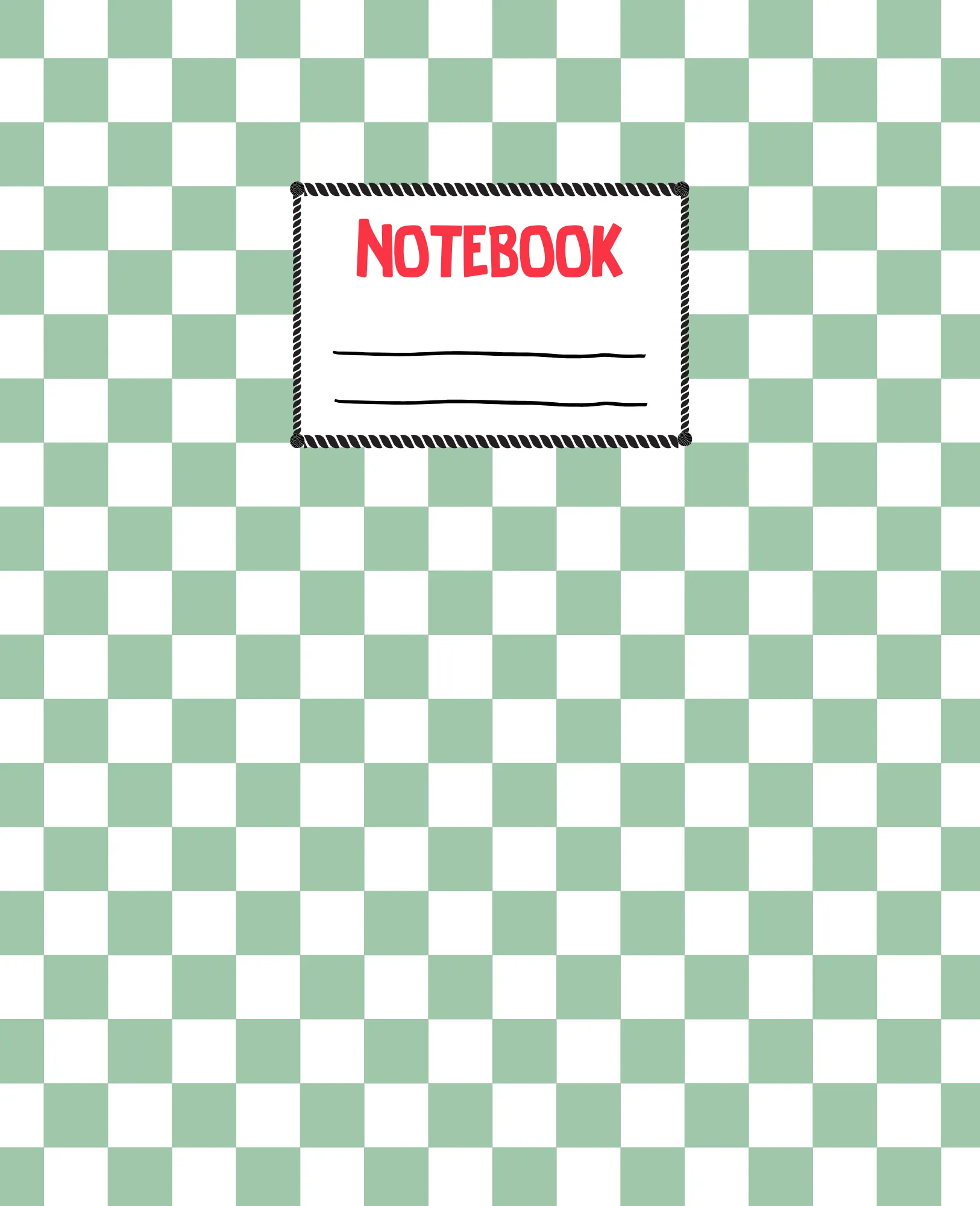 Mint and White Checkerboard Notebook cover