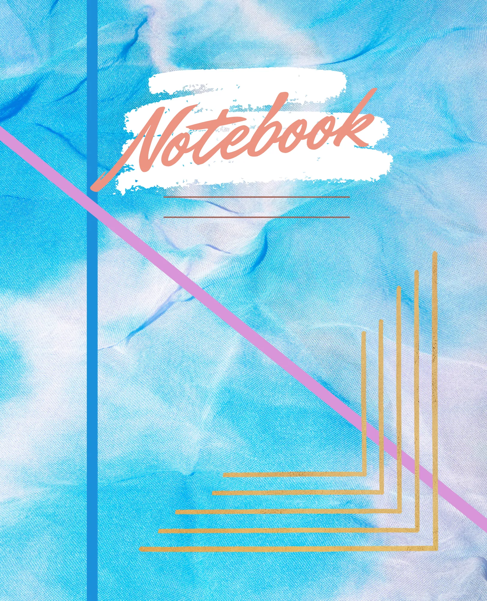 Blue and White Tie-Dyed Notebook cover