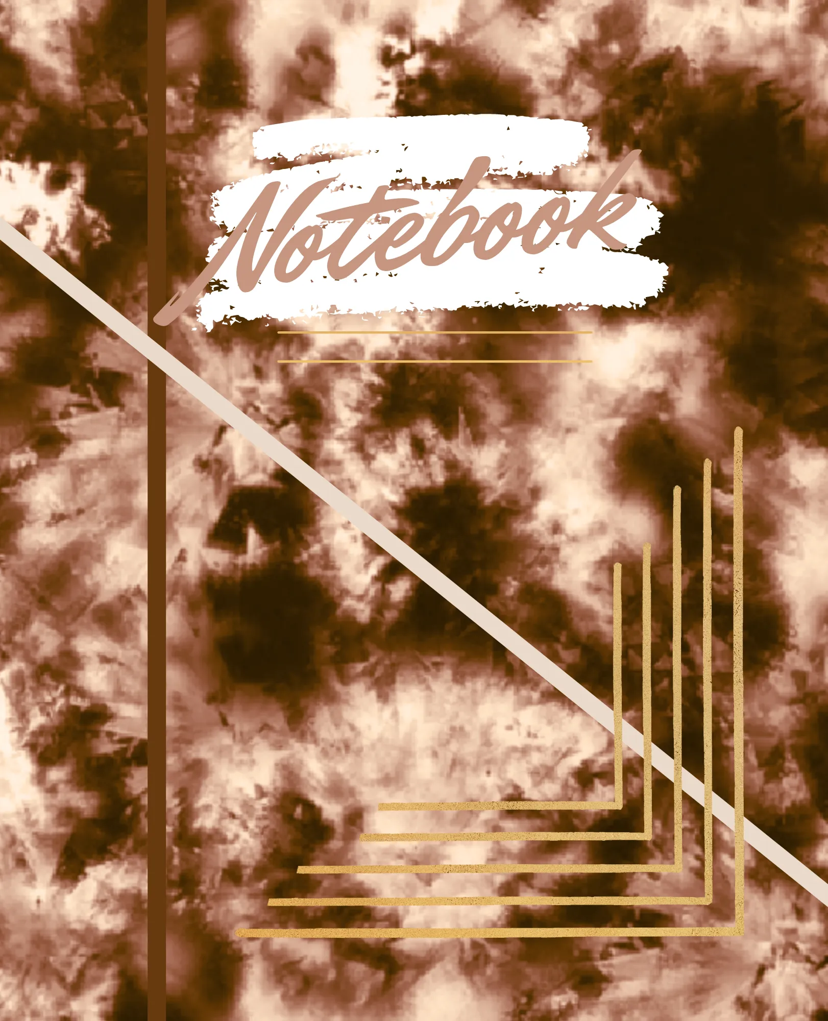Brown and White Tie-Dyed Notebook cover