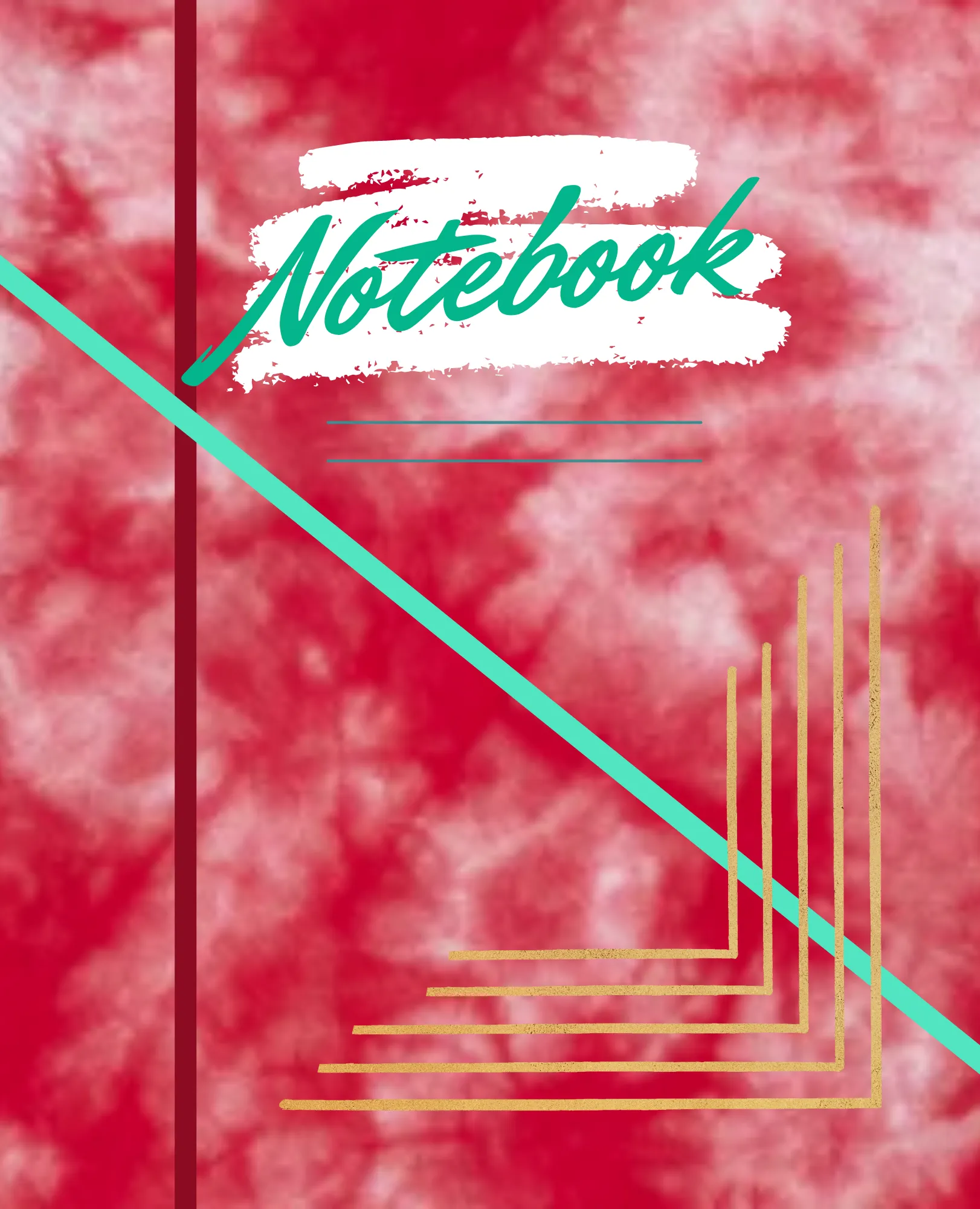 Red and White Tie-Dyed Notebook cover