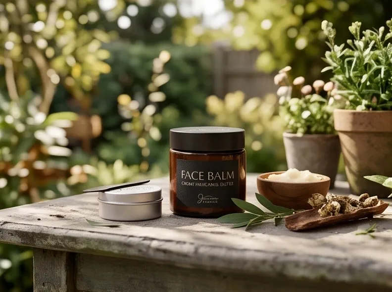 Jamasia Blends Face Balm in the garden